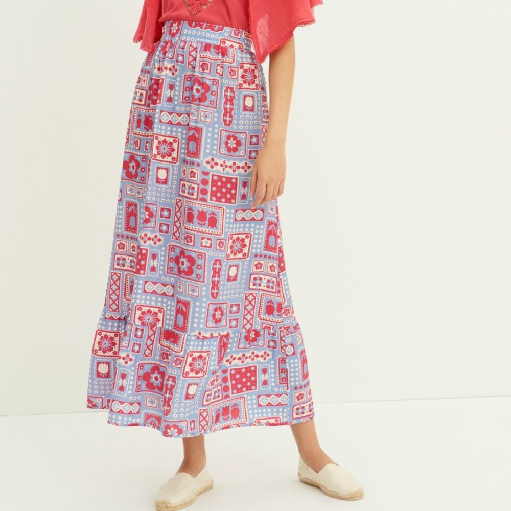 NWT - ANTIK BATIK | Honoka Printed Skirt - Blue | XS